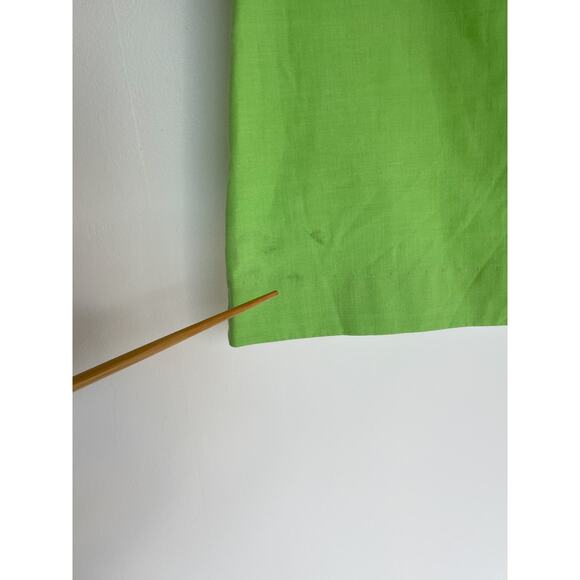 Vtg 60's Mod Green Sleeveless Embroidered Floral Swing Dress Retro Sz 13 Junior - Picture 9 of 10